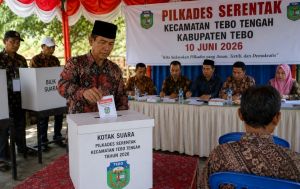 Pilkades Serentak Tebo Tengah Berjalan Kondusif, Partisipasi Pemilih Capai 64,78 Persen