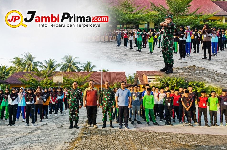 Satgas TMMD Ke-129 Tanamkan Pola Hidup Sehat dan Disiplin kepada Siswa MTsN 1 Bungo